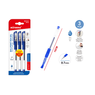 Set Boligrafos Gel Azul 3 Pcs