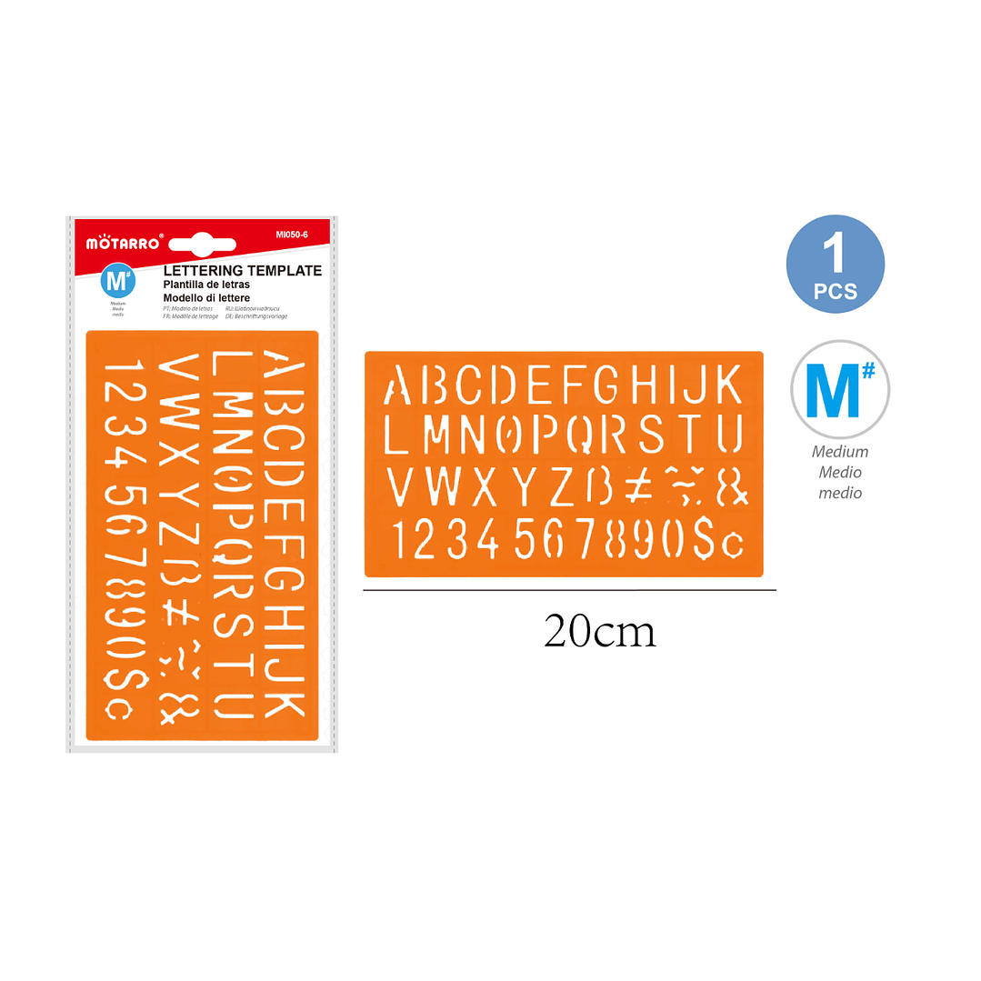 Regla y Plantilla de Letras 20 cm 1