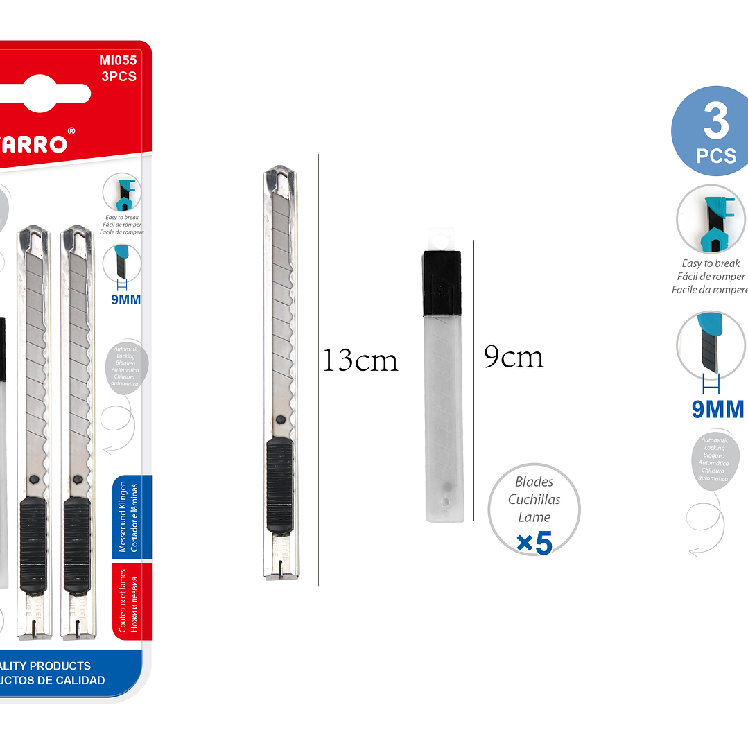 Cortador Y Cuchillas 3 Pcs 1