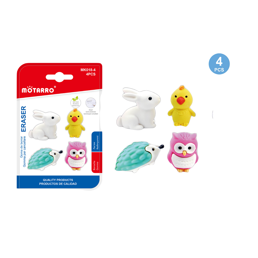 Set Goma de Borrar Animales 4 pcs 1