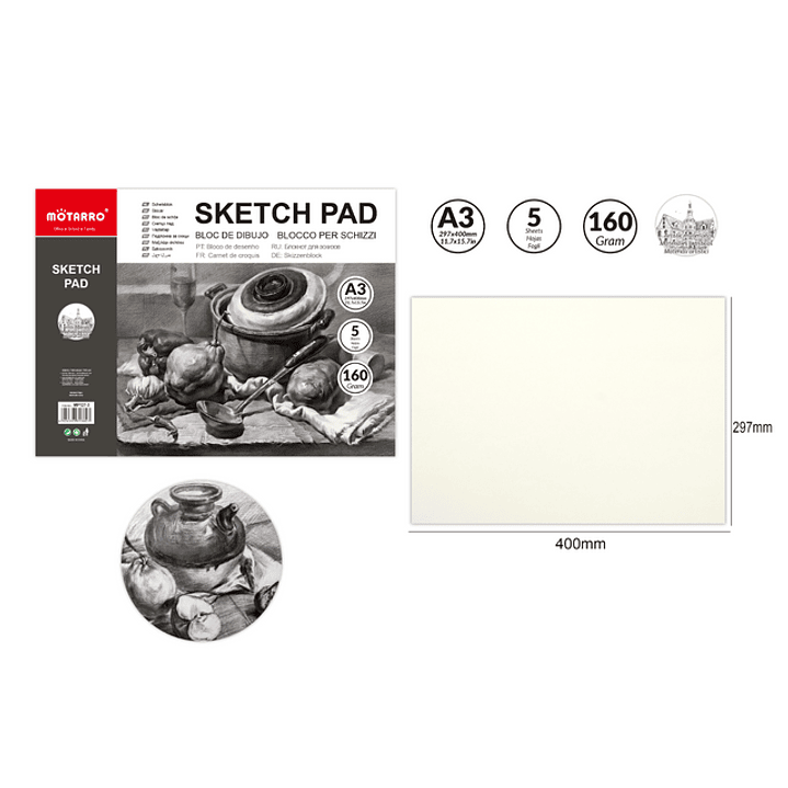 Block de Dibujo A3 5 Hjs  1