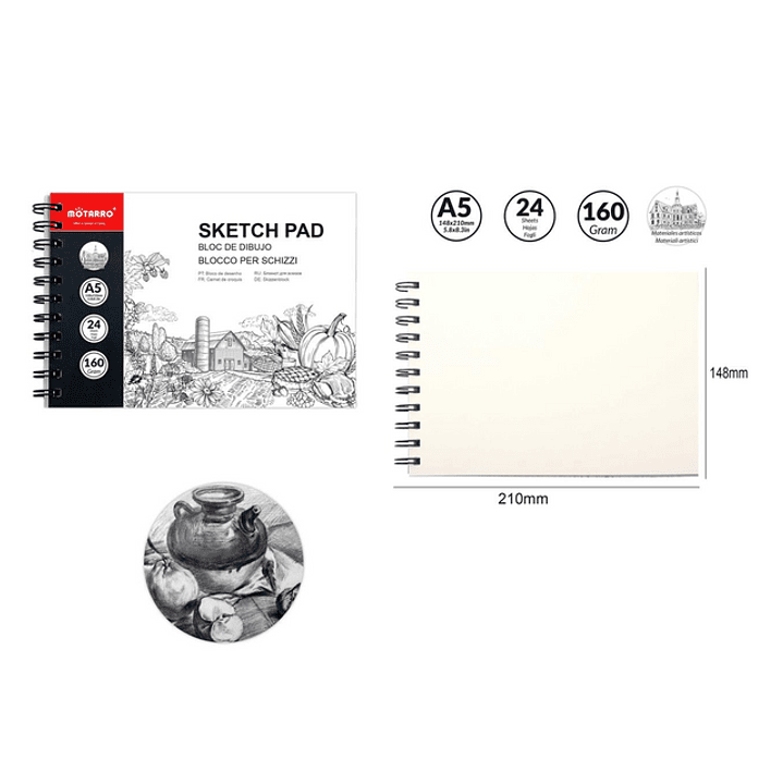 Block de Dibujo A5 24 Hjs 1