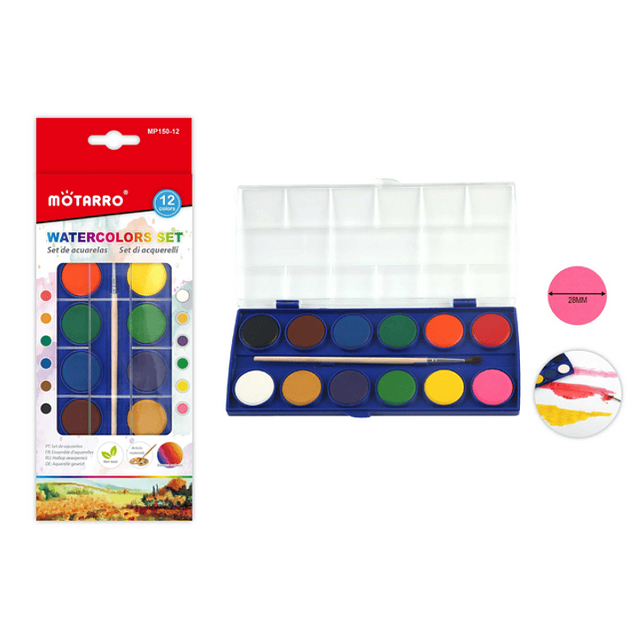Pinturas De Acuarela 28Mm 12 Colores 1