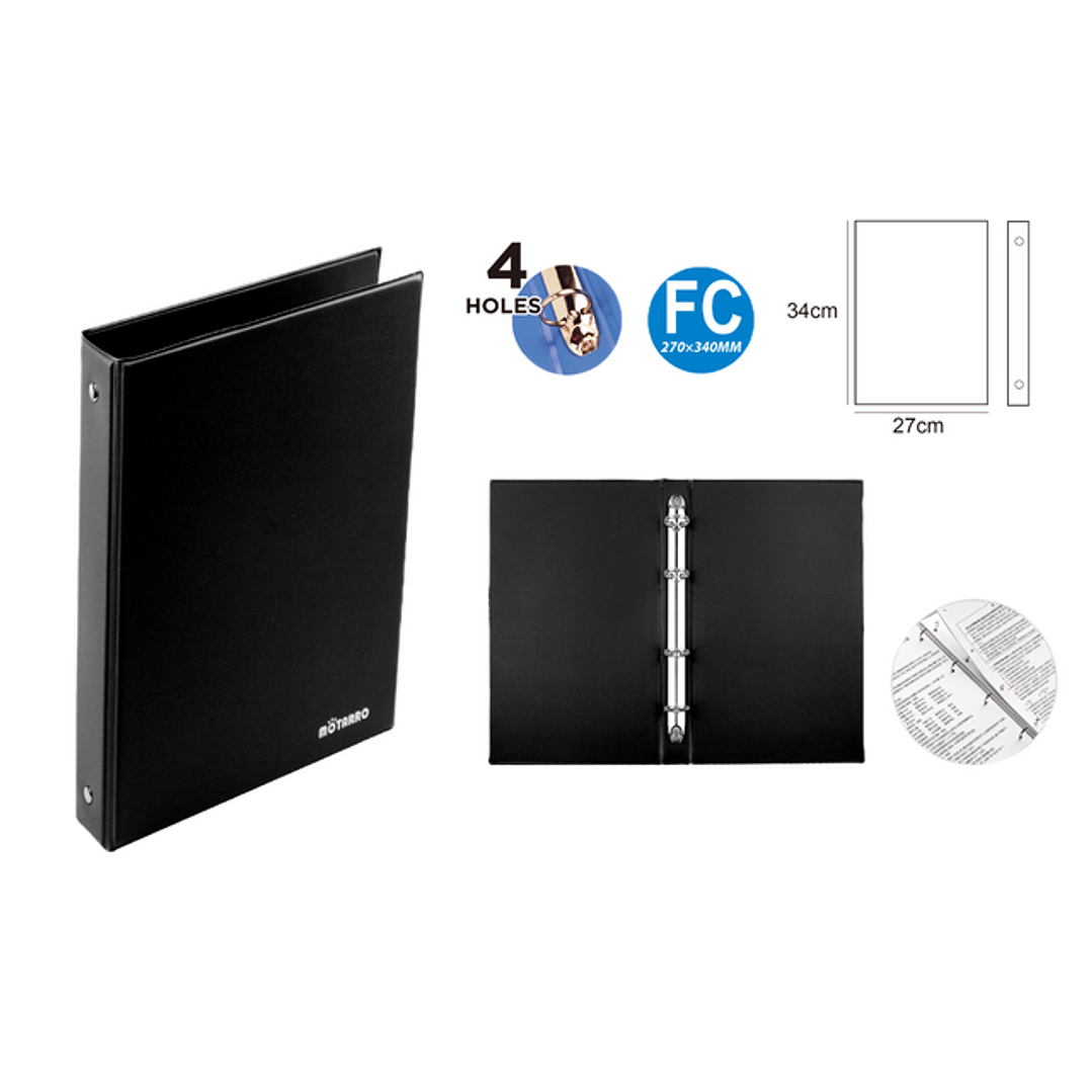 Archivador 27x34cm 4 perforaciones Negro 1