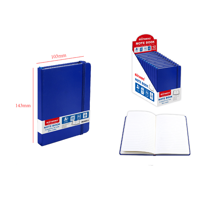 Libreta de Nota Azul A6 100 Hojas 1
