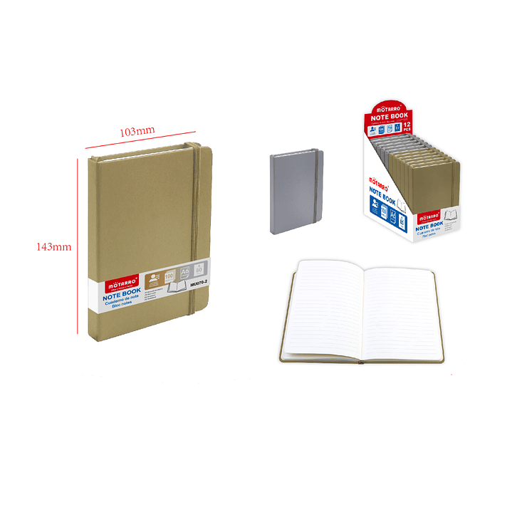 Libreta De Nota Café A6 – 14.3 x 10.3cm 100 Hojas 1