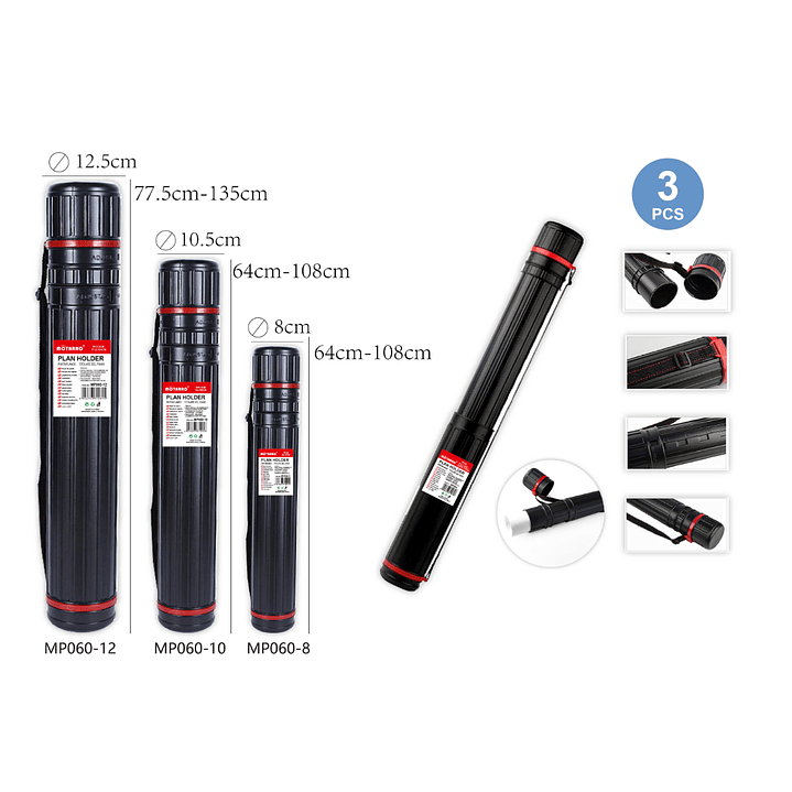 Portaplanos Negros 3Pcs 1