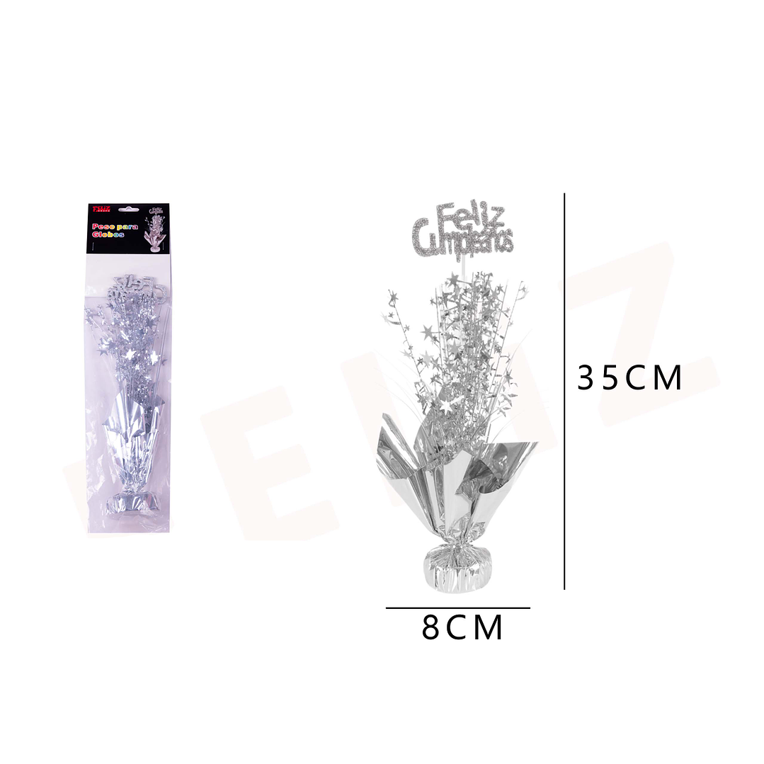 Peso Para Globos Cumpleaños Plateado 1