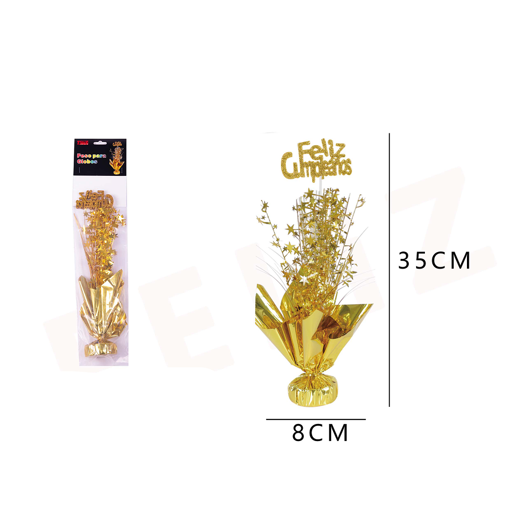 Peso Para Globos Cumpleaños Dorado 1