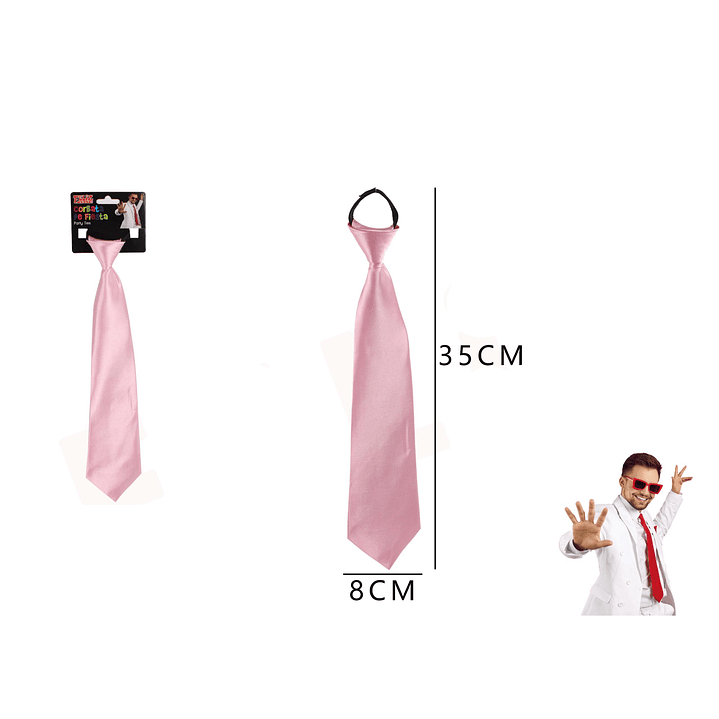 Corbata Rosado 35cm 1