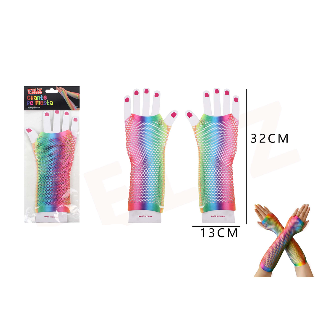 Guante de Fiesta Largo Multicolor 13*32cm 1
