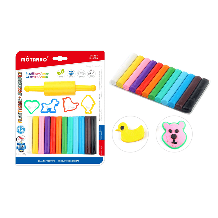 Plasticina 12pcs + Accesorios 1