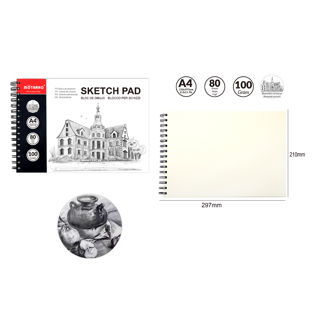 Block de Dibujo A4 80 Hojas 100G 1