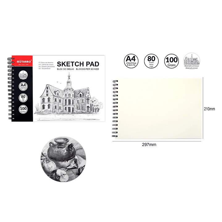 Block de Dibujo A4 80 Hojas 100G 1
