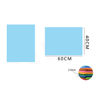 Goma Eva Celeste Fluorescente 40x60 cm