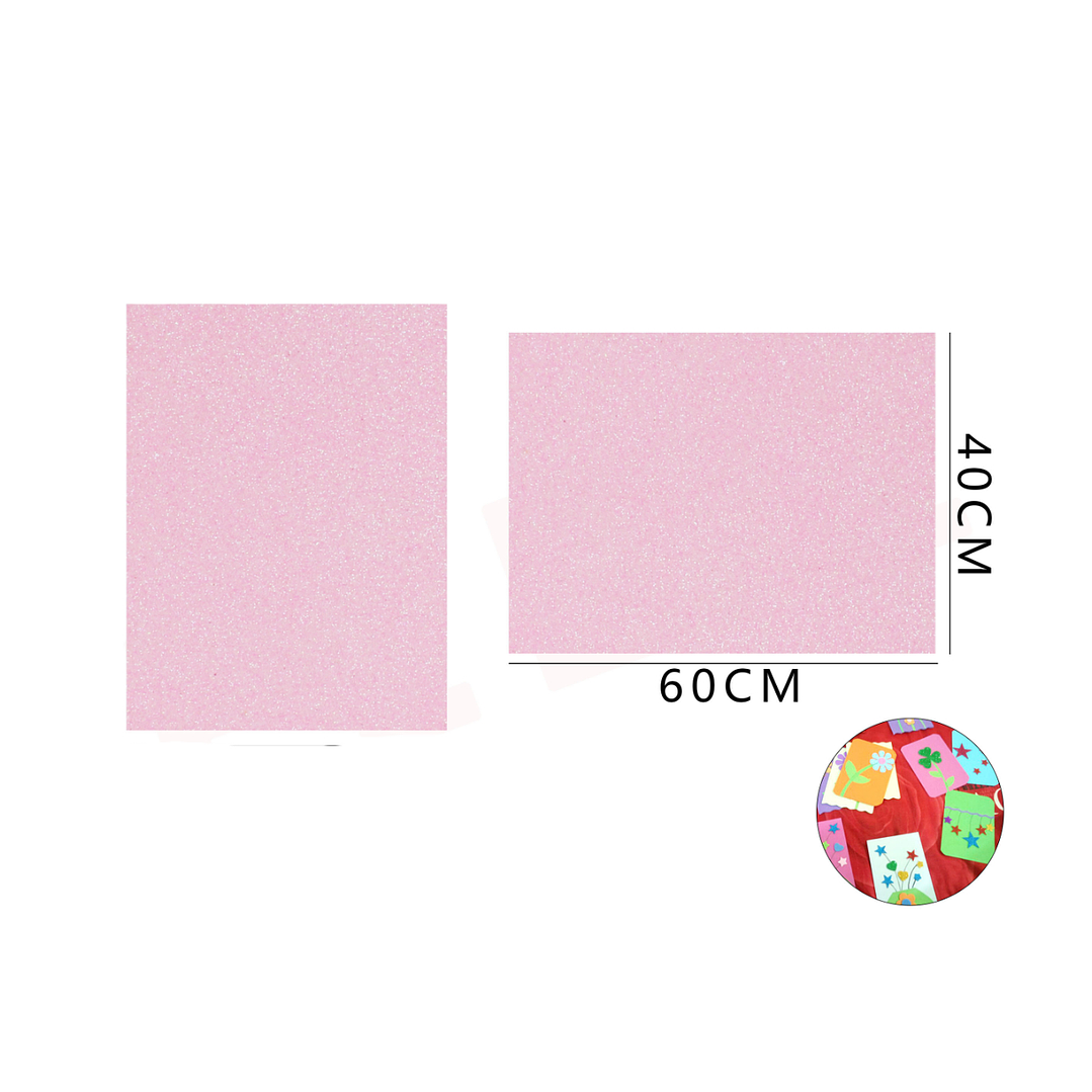 Goma Eva Escarchado Glitter Rosado 40x30cm 1