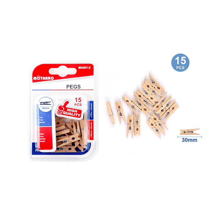 Pinzas de Madera 15 mm 15 pcs 1