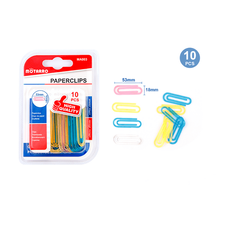 Clips De Papel Colores 10Pcs 1