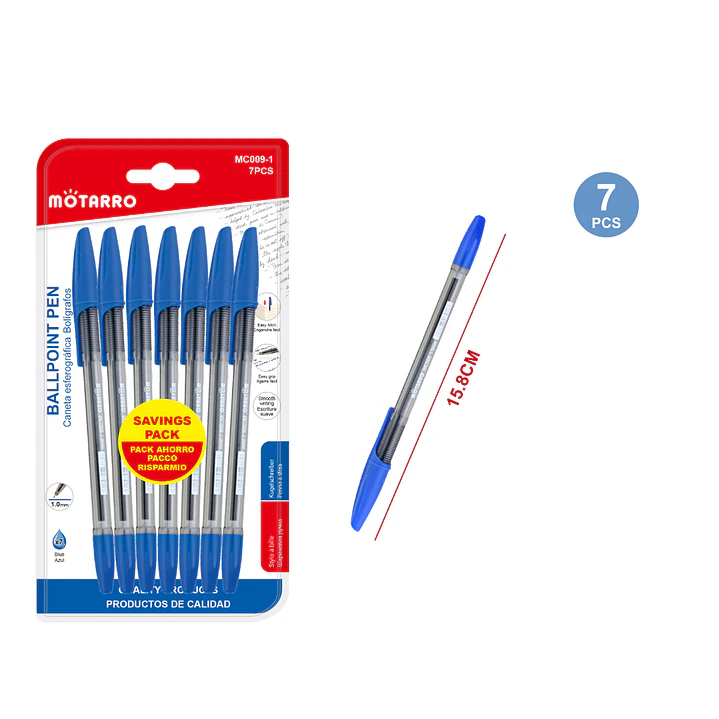 Lápiz Pasta Azul 7pcs 15.8cm 1