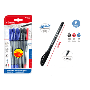 Boligrafo Escritura Suave 6 Pcs