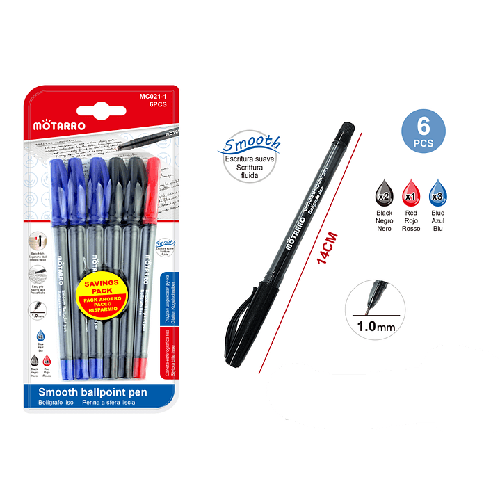 Boligrafo Escritura Suave 6 Pcs 1