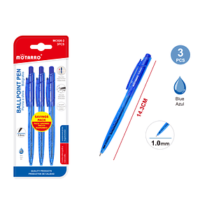 Set Bolígrafos Azul 1,0mm 3pcs