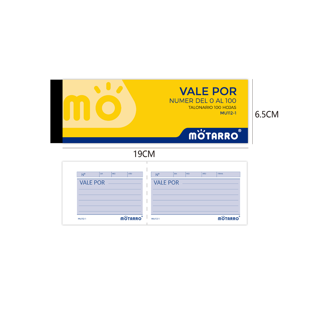 Talonario Vale por, 6.5x19cm 1