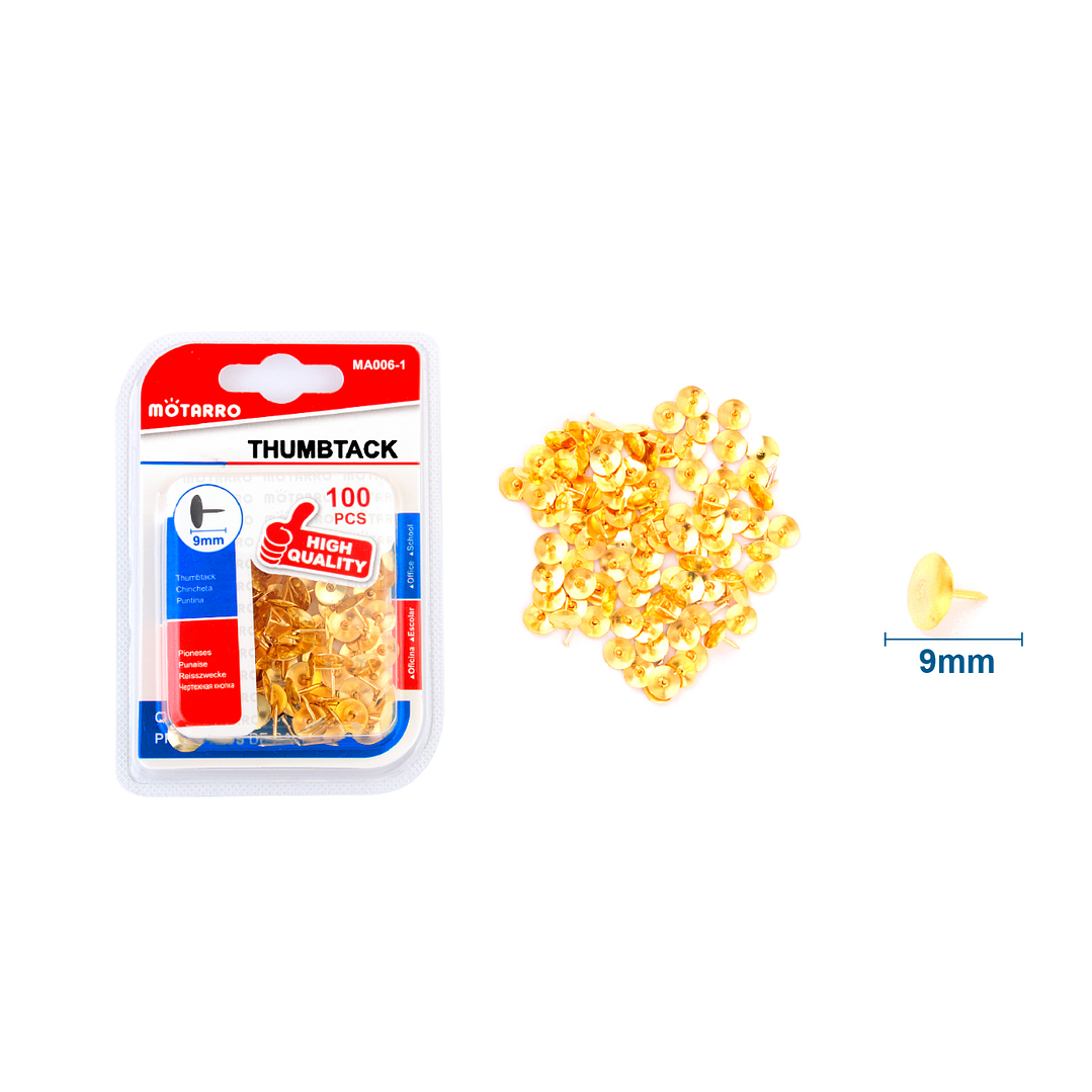 Chincheta Dorado 9Mm 100 Pcs 1