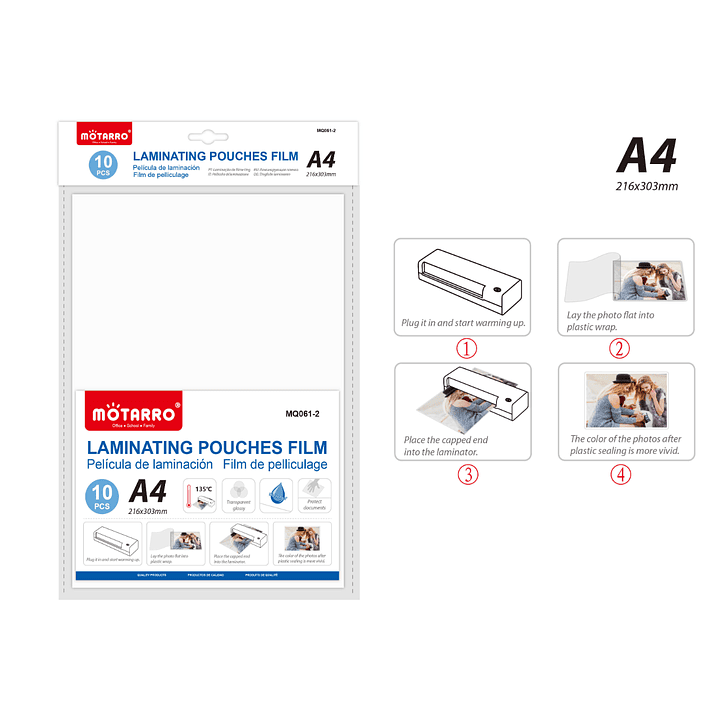 Laminas Termo Laminacion Laminating Pouches Film A4 1