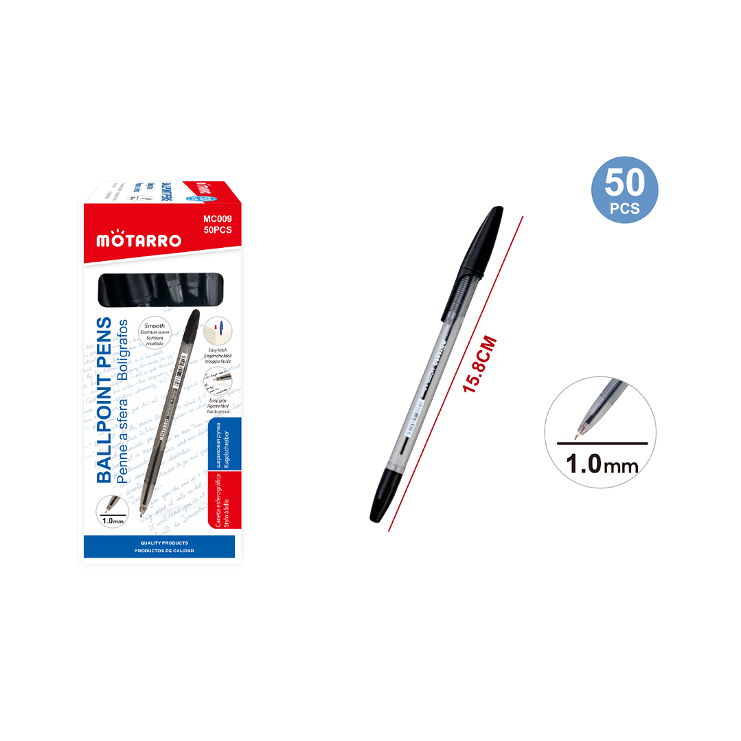 Boligrafo Negro 158Cm 50Pcs 1