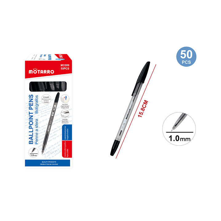 Boligrafo Negro 158Cm 50Pcs 1