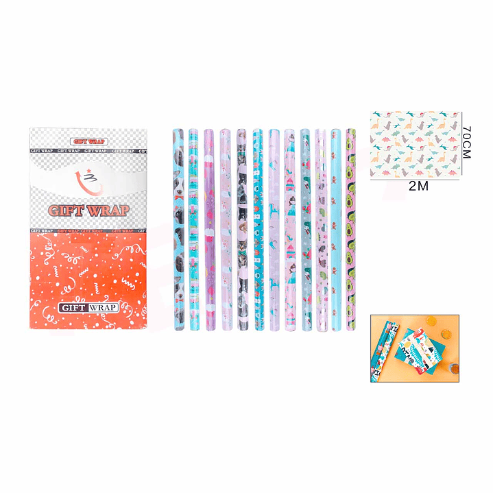 Papel de Regalo diseños animados 2M 1
