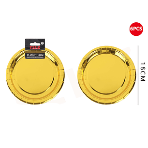 Platos Dorado Briillante 6pcs 18cm