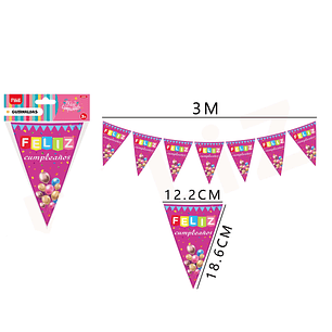 Guirnalda de cumpleaños con Frase y globos Rosado 3M