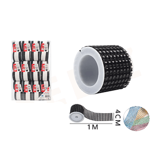 Cinta de Malla Diamantes Negro 1M*4cm