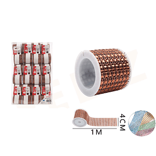 Cinta de Malla Diamantes Cobre 1M*4cm