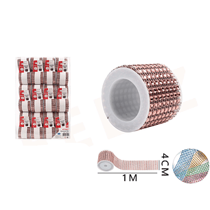 Cinta de Malla Diamantes Oro rosa 1M*4cm