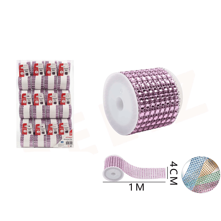 Cinta de Malla Diamantes Morado 1M*4cm 1
