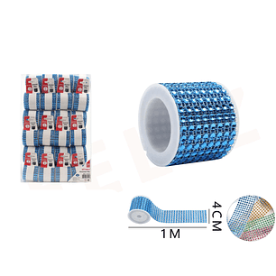 Cinta de Malla Diamantes Azul 1M*4cm