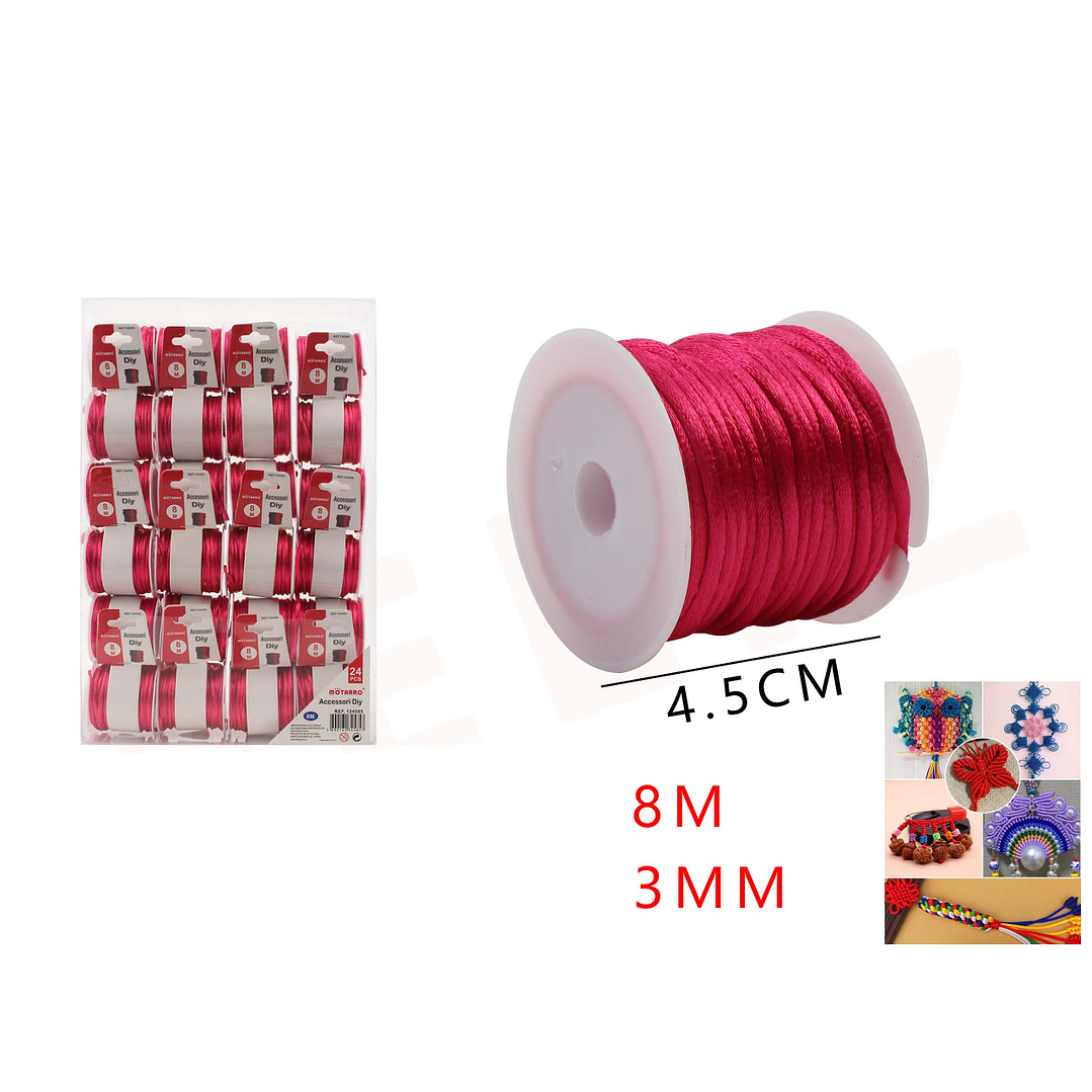 Hilo de Poliester Fucsia 8m*3mm 1