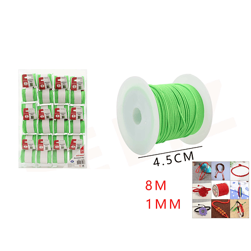 Cordón Elástico Verde 8m*1mm