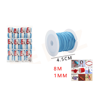 Cordón Elástico Celeste 8m*1mm