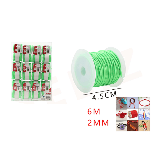 Cordón Elástico Verde 6m*2mm