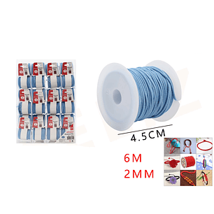 Cordón Elástico Celeste 6m*2mm