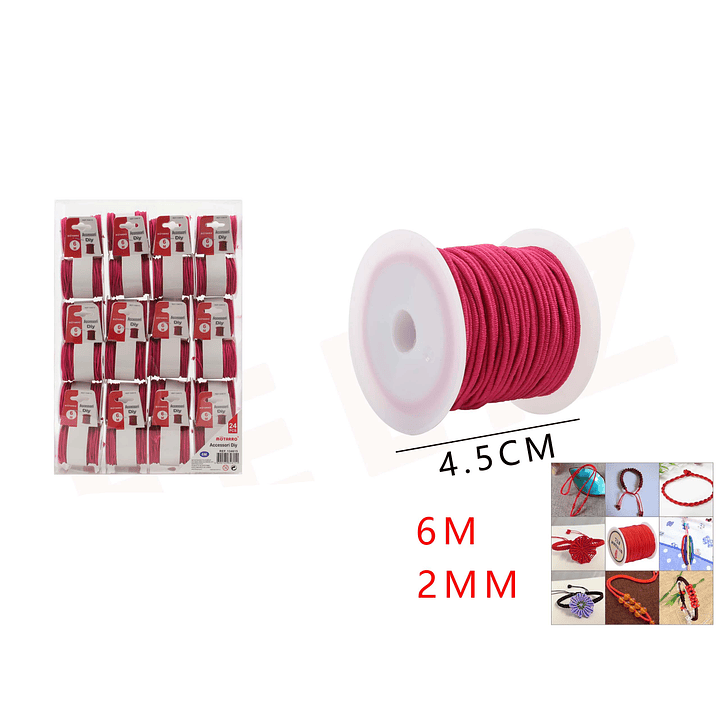 Cordón Elástico Fucsia 6m*2mm 1