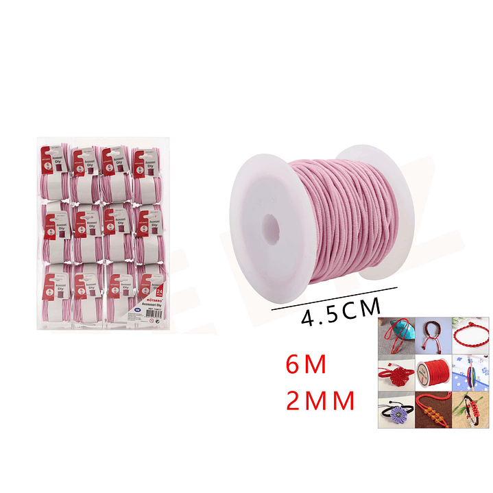Cordón Elástico Palo de Rosa 6m*2mm 1