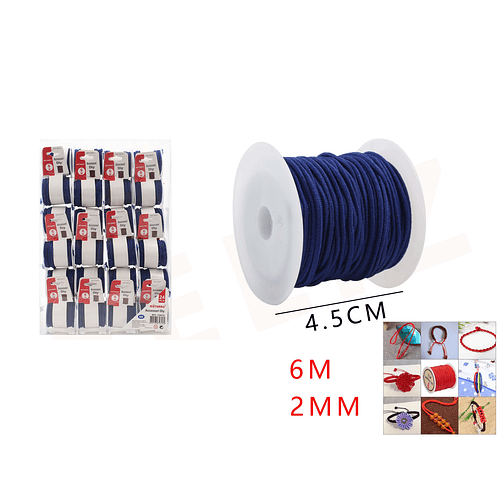 Cordón Elástico Azul 6m*2mm
