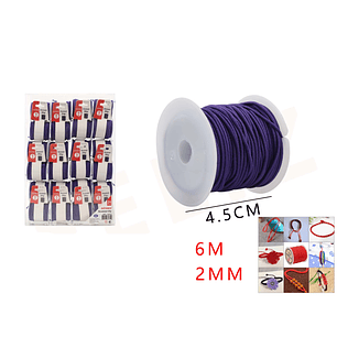 Cordón Elástico Morado 6m*2mm