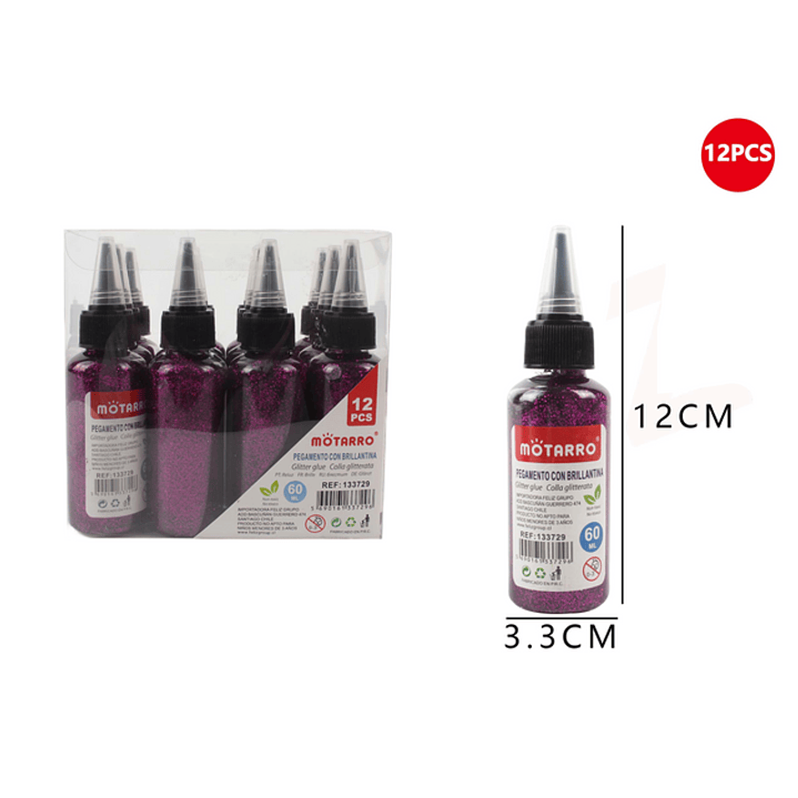 Pegamento con Brillantina Morado 60ml 1