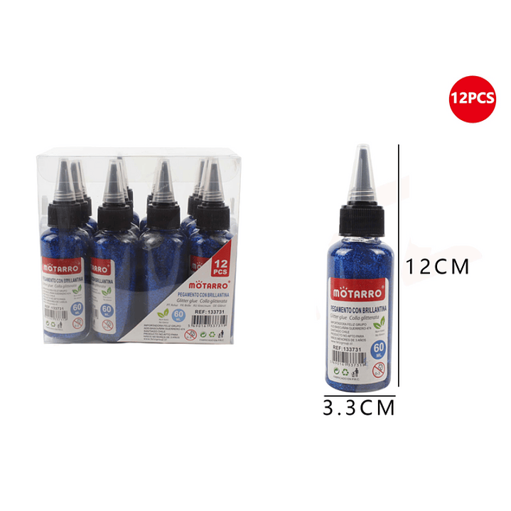 Pegamento con Brillantina Azul 60ml 1